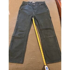 Hey Gang Women's  Work Pants Reinforced Thighs Dark Green 28‎